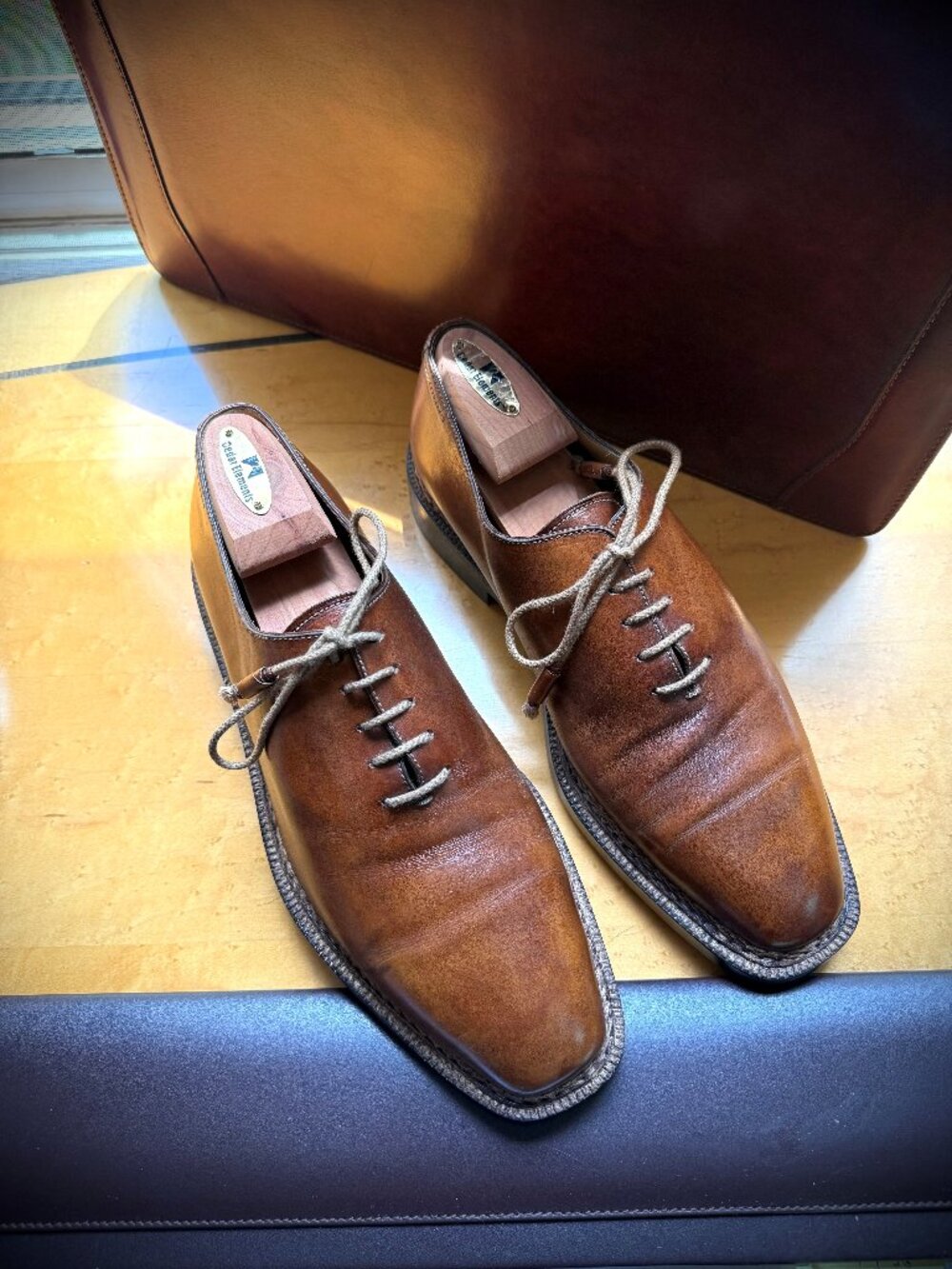 StefanoBi (for Domenico Vacca) Men's Italian Men's Shoes, Size 9.5, Cognac color - Picture 2 of 14
